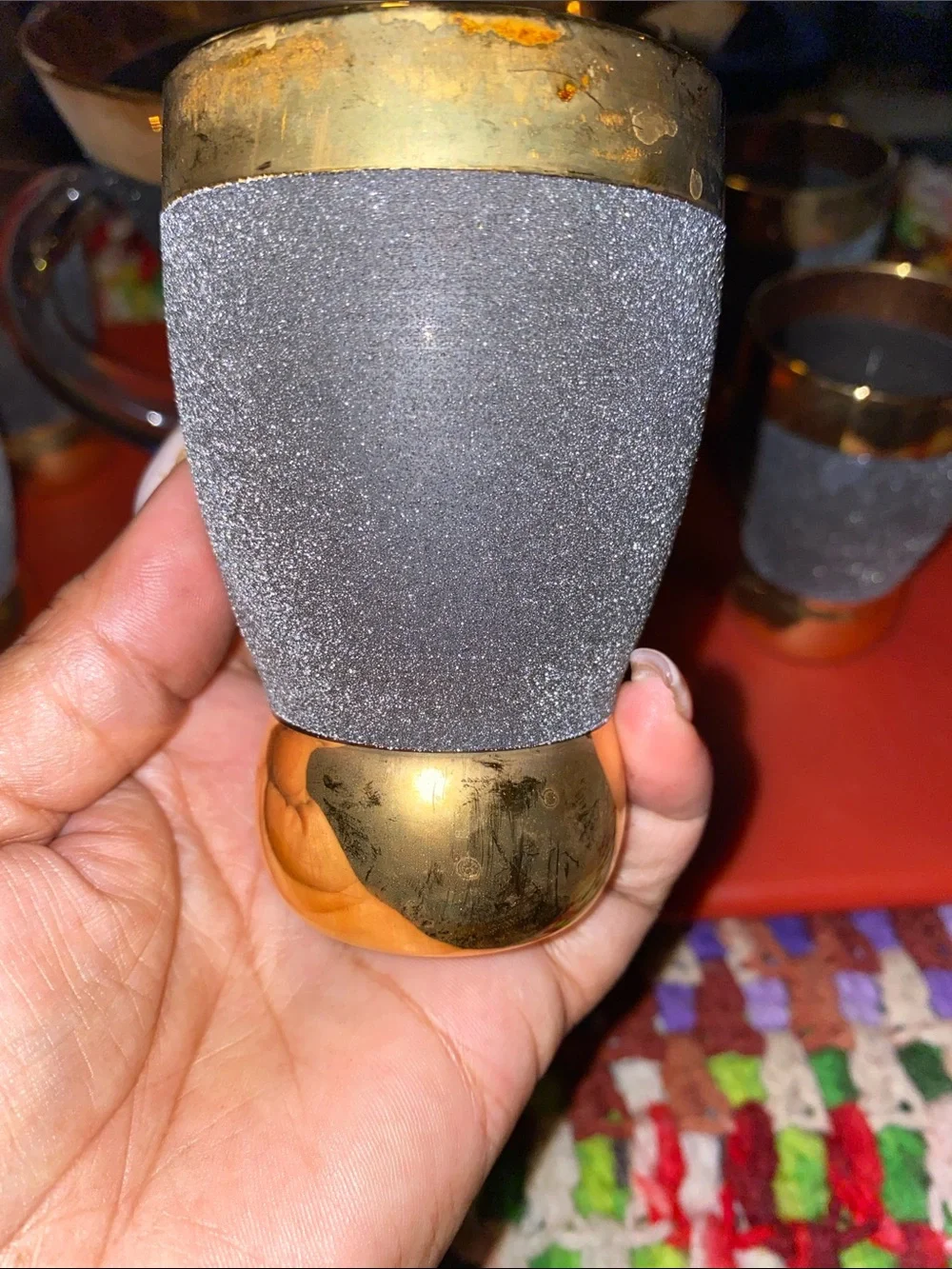 Vintage RARE FIND Libbey Black and Gold Frosted Beverage Set